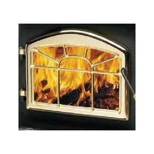 Napoleon H222GW Early American Webbed Arch Cast Iron Stove Door - 24 KT Gold Plated