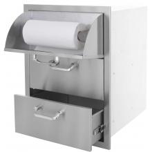 BBQ Guys Kingston Series 17 Inch Double Access Drawer With Paper Towel Dispenser