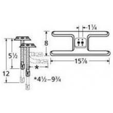 Stainless Steel H Twin, Centered, 1.25 Inch Offset Burner 10502-72401