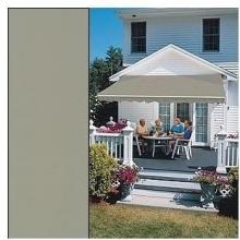 Sunsetter Pro Motorized Awning (10 Ft / Solid Sage) With Traditional Laminated Fabric With Left Mounted Moter And Wall Bracket