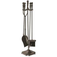 UniFlame 5 Piece Bronze Fireset With Ball Handles & Pedestal Base