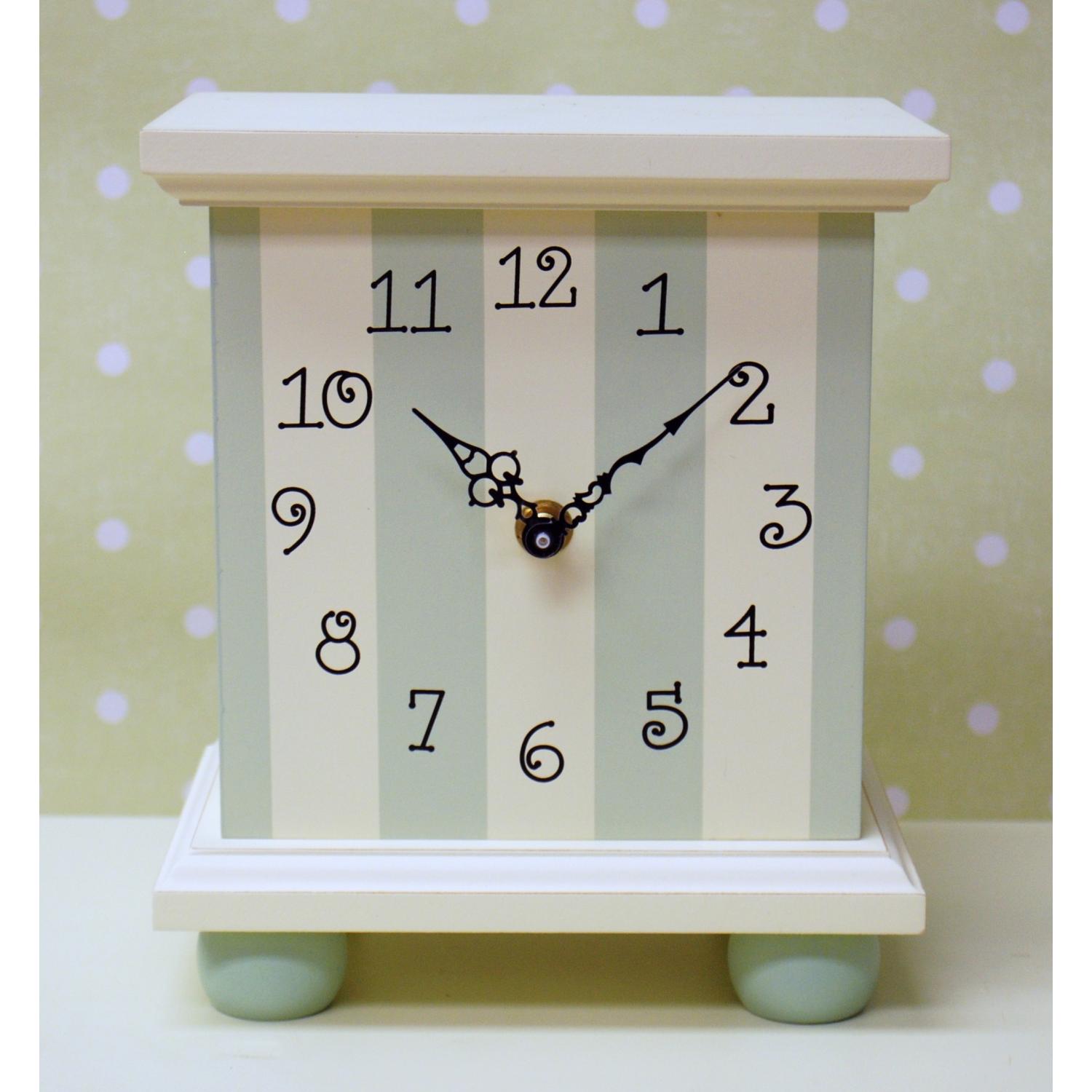 New Arrivals Tabletop Clock - Green Stripe by New Arrivals