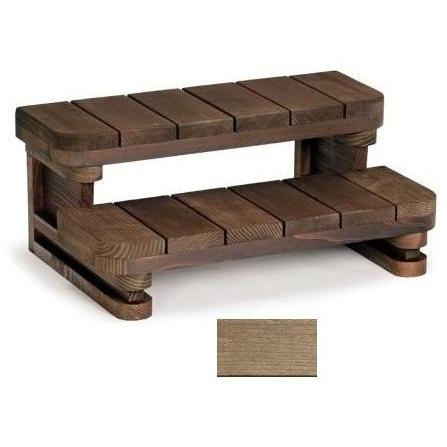 A&B Accessories Recycled Plastic Spa Steps: Two-Tier Piano Key - 47 Inch Beige