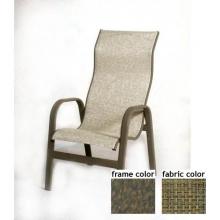 Bonaire Aluminum High Back Sling Dining Chair With River Rock Frame And B5026 Fabric