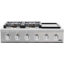 DCS CPU-364GD United 36-Inch Slide-In Cooktop With Griddle By Fisher Paykel