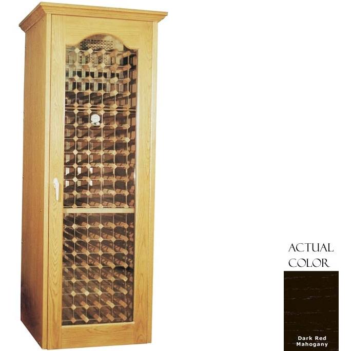 Vinotemp VINO-250FTGC-DRM 160 Bottle Wine Cellar With Cornice - Glass Doors / Dark Red Mahogany Cabinet