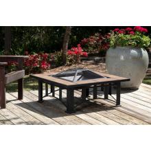 Fire Sense 36 Inch Square Tuscan Tile Top Mission Style Fire Pit