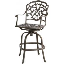 Darlee Catalina Cast Aluminum Outdoor Patio Swivel Bar Stool With Cushion - Antique Bronze