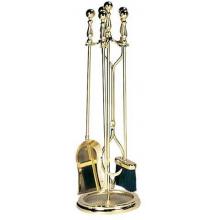 UniFlame 5 Piece Polished Brass Fireset With Ball Handles
