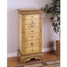 Powell Furniture - Masterpiece Antique Parchment Hand Painted Jewelry Armoire - 582-314