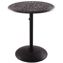 Darlee Series 60 Cast Aluminum Round 30 Inch Counter Height Outdoor Patio Pedestal Bar Table - Antique Bronze