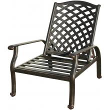 Darlee Nassau Cast Aluminum Adjustable Outdoor Patio Club Chair With Cushions - Antique Bronze