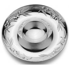 Wilton Armetale Olive 13-1/2 Inch Round Chip & Dip/Polished/bx - 234094