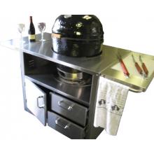 Primo Large - Lid Open - Shown with OPTIONAL Stainless Cart