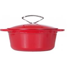 Lodge Dutch Ovens L Series 4 Quart Enamel Cast Iron Dutch Oven, Patriot Red - E4D40