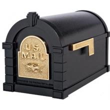 Original Keystone Series Mailbox - Black W/ Polished Brass