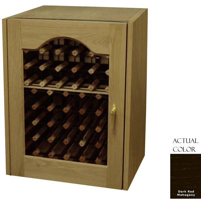 Vinotemp VINO-114PROV-DRM 80 Bottle Provincial Series Wine Cellar - Glass Doors / Dark Red Mahogany Cabinet
