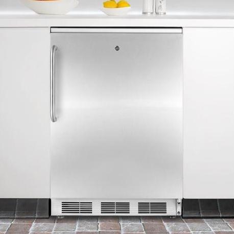Summit 5.1 Cu. Ft. Compact Refrigerator \/ Freezer - Stainless Steel \/ White Cabinet - BI540LSSTB