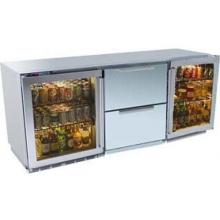 Perlick Refrigerators Freestanding Triple Refrigerator With Stainless Glass Door And Stainless Drawers