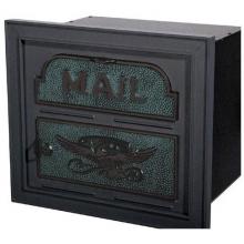 Classic Series Locking Column Mailbox Faceplate - Black W/ Verde Brass