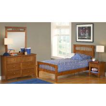 Hillsdale Taylor Falls Medium Pine Twin Bed, Nightstand, Dresser, & Mirror Set - 1577BTWR4PC