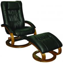 Mac Motion - Recliner Chair With Ottoman Black Leather - 84-71-103