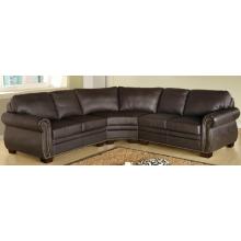 Abbyson Living Pearce Premium Italian Leather Sectional Sofa - CI-D200-BRN-SEC