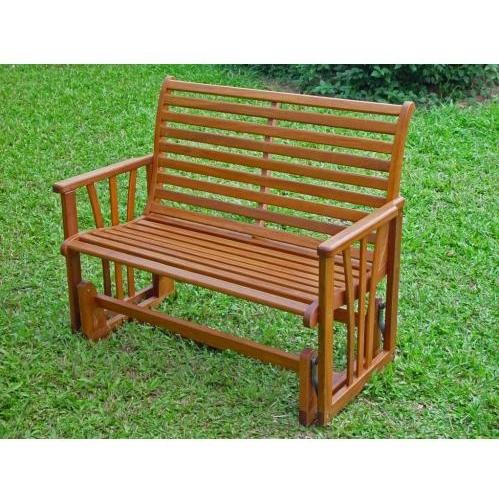 International Caravan Acacia Wood Large Double Glider Loveseat - Stain International Caravan Acacia Wood Large Double Glider Loveseat - Stain