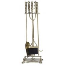 UniFlame 5 Piece Triple Plated Antique Brass Fireset W/ Honey Dip Handle