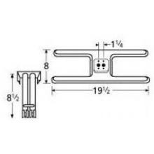 Stainless Steel H Twin, Centered, 1.25 Inch Offset Burner 10602-71802