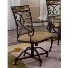 Hillsdale Pompei Caster Dining Chairs - 2 Chairs - Slate Mosaic/black Gold - 4442-806