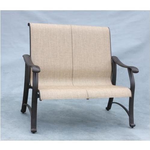 Elegant Sling Cast Aluminum Patio Bench Loveseat Elegant Sling Cast Aluminum Patio Bench Loveseat