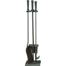 UniFlame 4 Piece Triple-Plated Black Fireset With Ball Handle