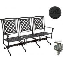 Windham Castings Kinsale Independent Spring Triple Settee Frame Only, Black