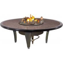 Peterson Outdoor Campfyre 54 Inch Propane Gas Manual Safety Pilot Granite Fire Pit Table With Beachwood Logs - Table Height