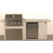 Lion Resort Q 7 Piece BBQ Island With Lion L75000 32 Inch Natural Gas Grill