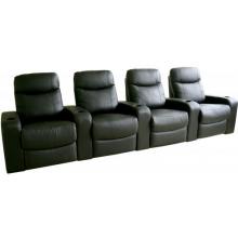 Talyessin Leather Home Theater Recliner Set Of Four InBlack