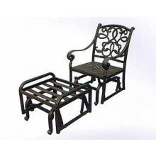 Darlee Santa Monica Single Cast Aluminum Glider & Ottoman Set With Cushions