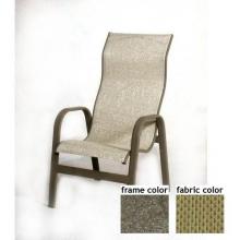 Bonaire Aluminum High Back Sling Dining Chair With Scavo Bronze Frame And B0303 Fabric