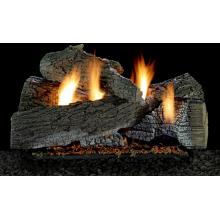 White Mountain Hearth By Empire 30 Inch Super Wildwood Gas Log Set With Vent Free Natural Gas Extended Bed Harmony Burner - Electronic Variable Remote