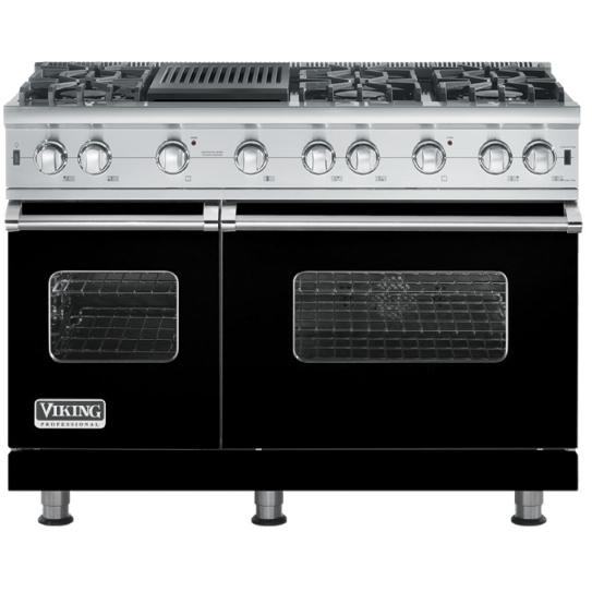 Viking VGCC548-6Q 48-Inch Professional Series Natural Gas Range With 6 Burners And Grill - Black