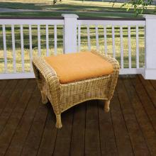 North Cape Richmond Aluminum Frame Resin Wicker Ottoman - Walnut