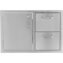 Kingston Series 30 Inch Single Door & Double Drawer Combo Front View