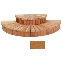 A&B Accessories Recycled Plastic Spa Steps: Two-Tier Sunburst 68 Inch Teak