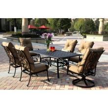 Darlee Santa Anita Cast Aluminum Outdoor Patio Dining Set - 7 Piece Set With Cushions - Antique Bronze