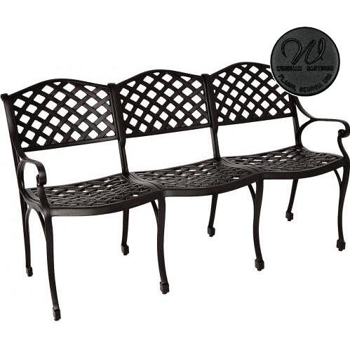 Windham Castings Meridian Triple Settee Frame Only, Black Windham Castings Meridian Triple Settee Frame Only, Black