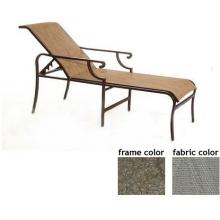 Sterling Aluminum Sling Chaise Lounge With Scavo Bronze Frame And A0109 Fabric