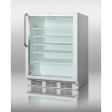 Summit Refrigerator With Glass Door 24 Inch Under-Counter Commercial Compact Refrigerators - SCR600LCSS