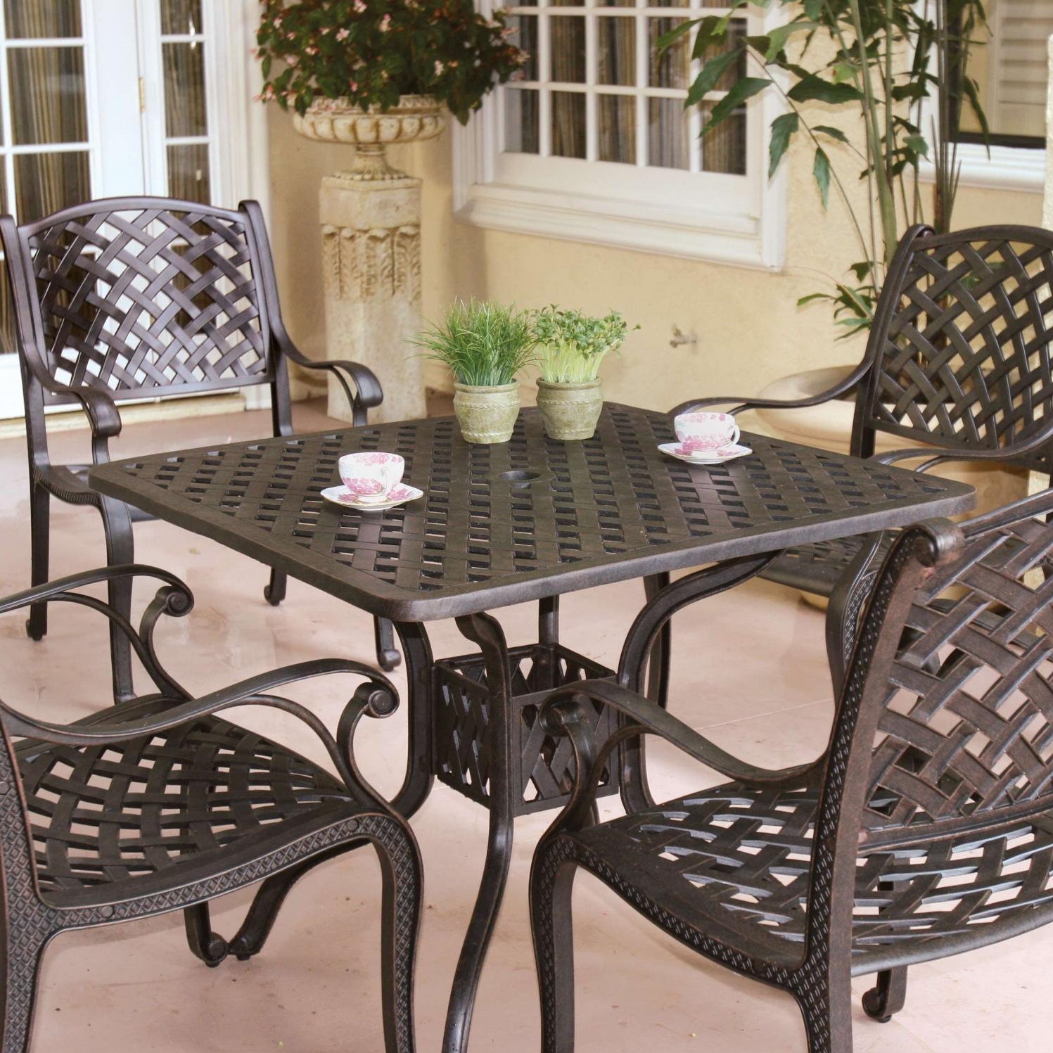 Price Darlee Nassau Cast Aluminum Patio Dining Set Seats 4 Online