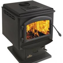 Napoleon 1900P Deluxe EPA Large Wood Burning Stove - Black W/ Black Louvres